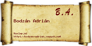 Bodzán Adrián névjegykártya